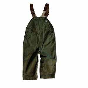 Gymboree Olive Green Kids Overalls Size 18-24 M 100% Cotton